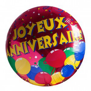 Ballon Joyeux Anniversaire - Aluminium - Pochette de 1