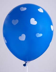 Ballons 12'' - Imprimé Coeur assortis - Sachet de 100