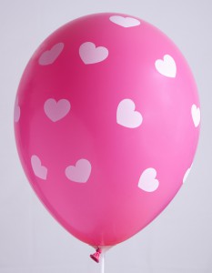 Ballons 12'' - Imprimé Coeur assortis - Sachet de 100