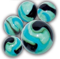 Billes Assorties JUNGLE 2/42mm - Blue Jay - Butterfly - Pirate - White Tiger - 18 Filets