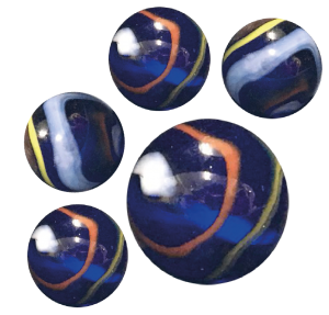 Billes Assorties ESPACE 2/50mm - Fiesta - Kinkajou - Blue  Dolphin - Comet - 10 Filets