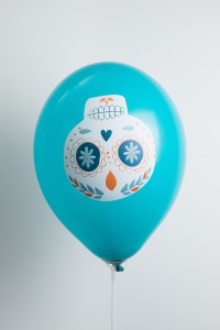 Ballon 12'' - Imprimé Crane Bleu